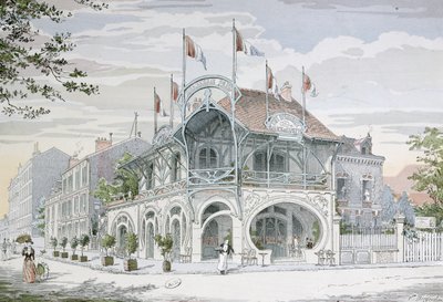 Café de style Art Nouveau par G. Guyon à Saint Maurice près de Paris, illustration de 
